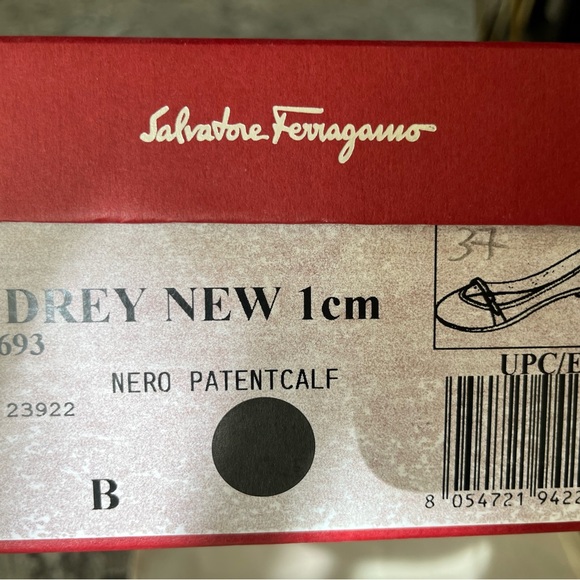 Salvatore Ferragamo Audrey Black Patent Leather Flats